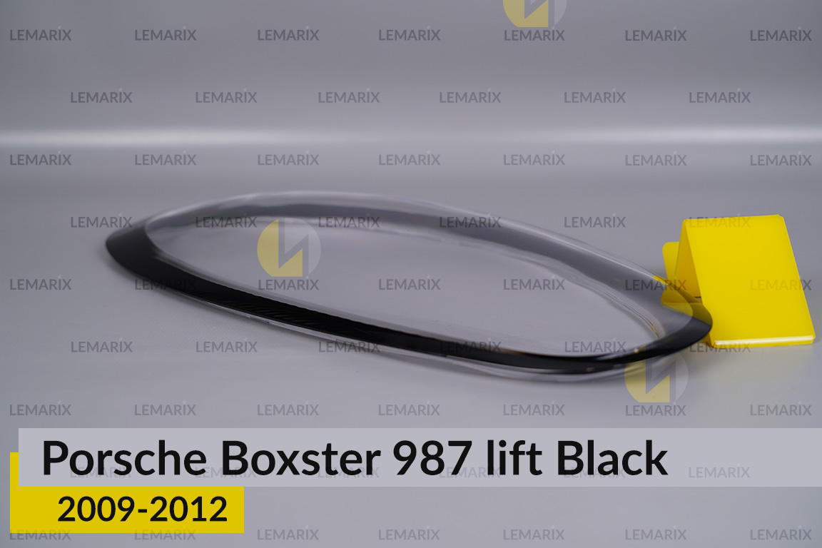 Скло фари Porsche Boxster 987 Black (2009-2012) рест ліве