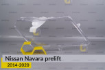 Скло фари Nissan Navara (2014-2020) дорест праве