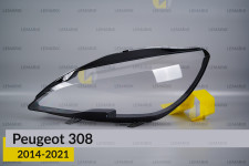 Скло фари Peugeot 308 (2014-2021) ліве