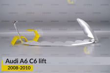 Хромована декоративна маска середня Audi A6 C6 (2008-2010) рест права