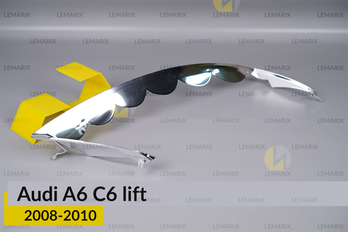 Хромована декоративна маска середня Audi A6 C6 (2008-2010) рест права