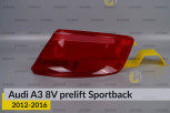 Скло заднього ліхтаря зовнішнє в крилі Audi A3 8V Sportback (2012-2016) дорест праве