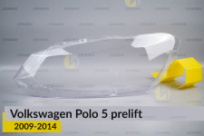 Скло фари VW Volkswagen Polo 5 (2009-2014) дорест ліве