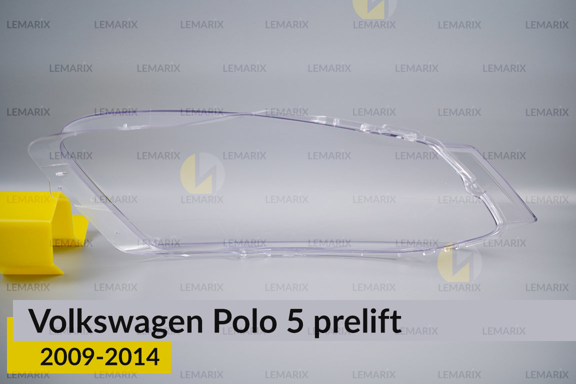 Скло фари VW Volkswagen Polo 5 (2009-2014) дорест ліве
