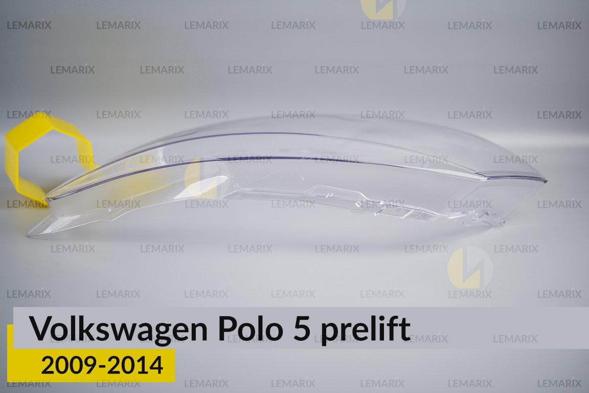 Скло фари VW Volkswagen Polo 5 (2009-2014) дорест ліве