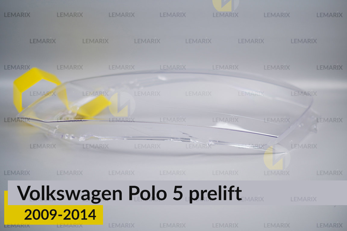 Скло фари VW Volkswagen Polo 5 (2009-2014) дорест ліве