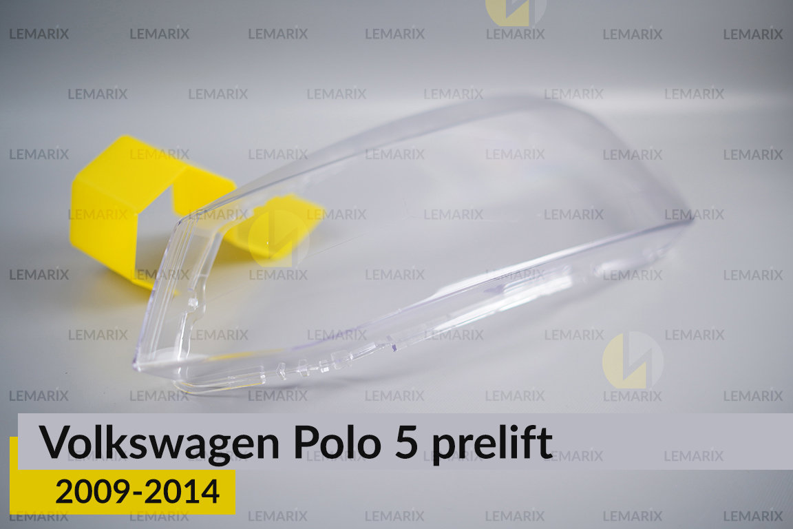 Скло фари VW Volkswagen Polo 5 (2009-2014) дорест ліве