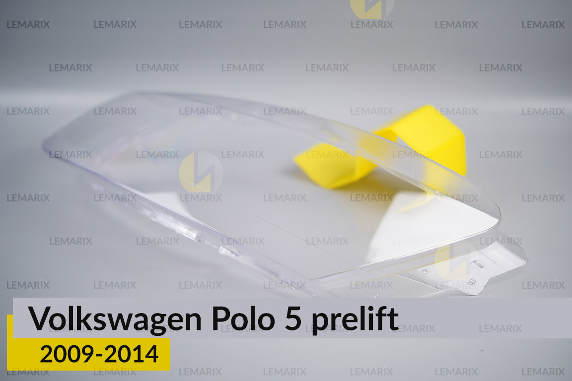 Скло фари VW Volkswagen Polo 5 (2009-2014) дорест ліве