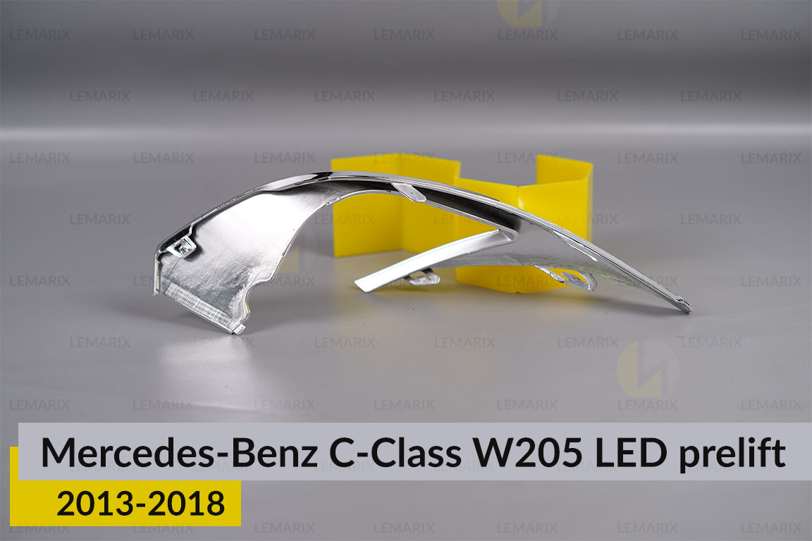 Хромована декоративна маска бокова Mercedes-Benz C-Class W205 LED (2013-2018) дорест ліва