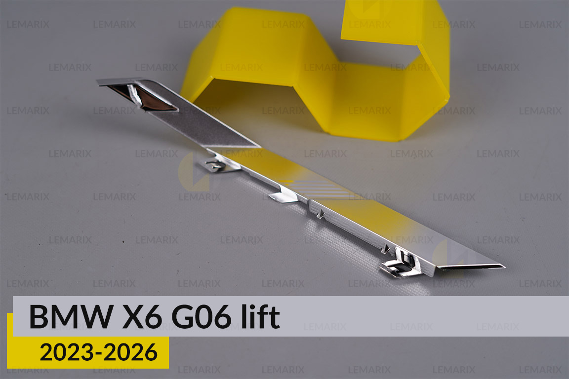 Хромована маска під лінзу велика BMW X6 G06 (2023-2026) рест ліва