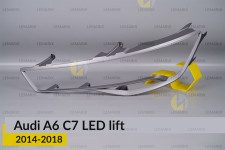Хромована декоративна маска Audi A6 C7 LED (2014-2018) рест ліва