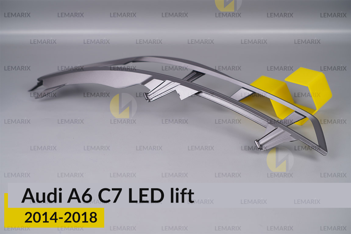 Хромована декоративна маска Audi A6 C7 LED (2014-2018) рест ліва