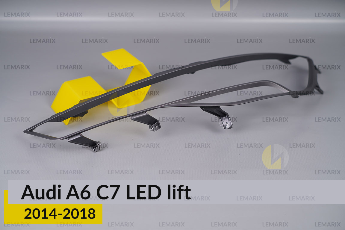 Хромована декоративна маска Audi A6 C7 LED (2014-2018) рест ліва