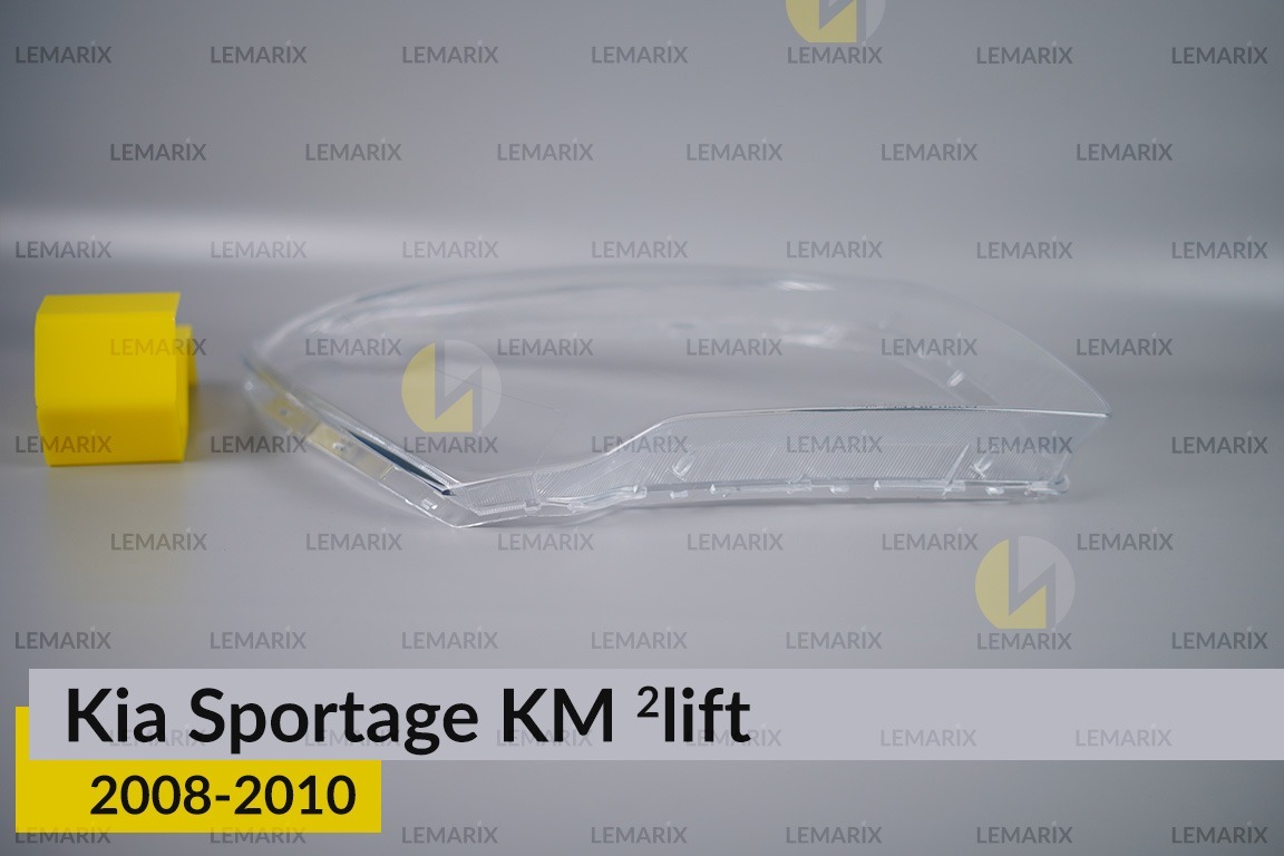 Скло фари KIA Sportage KM (2008-2010) 2 рест праве