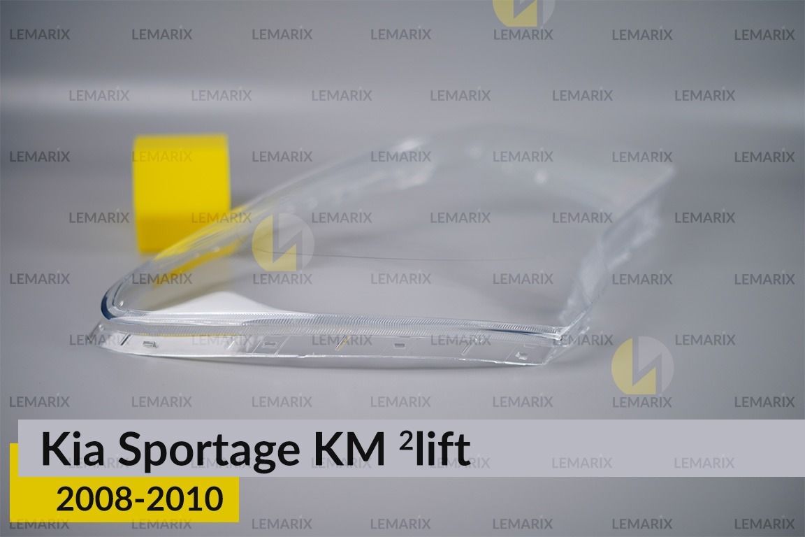 Скло фари KIA Sportage KM (2008-2010) 2 рест праве