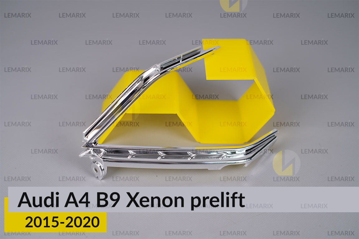 Хромована кутова маска Audi A4 B9 Xenon (2015-2020) дорест ліва