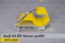 Хромированная угловая маска Audi A4 B9 Xenon (2015-2020) дорест левая