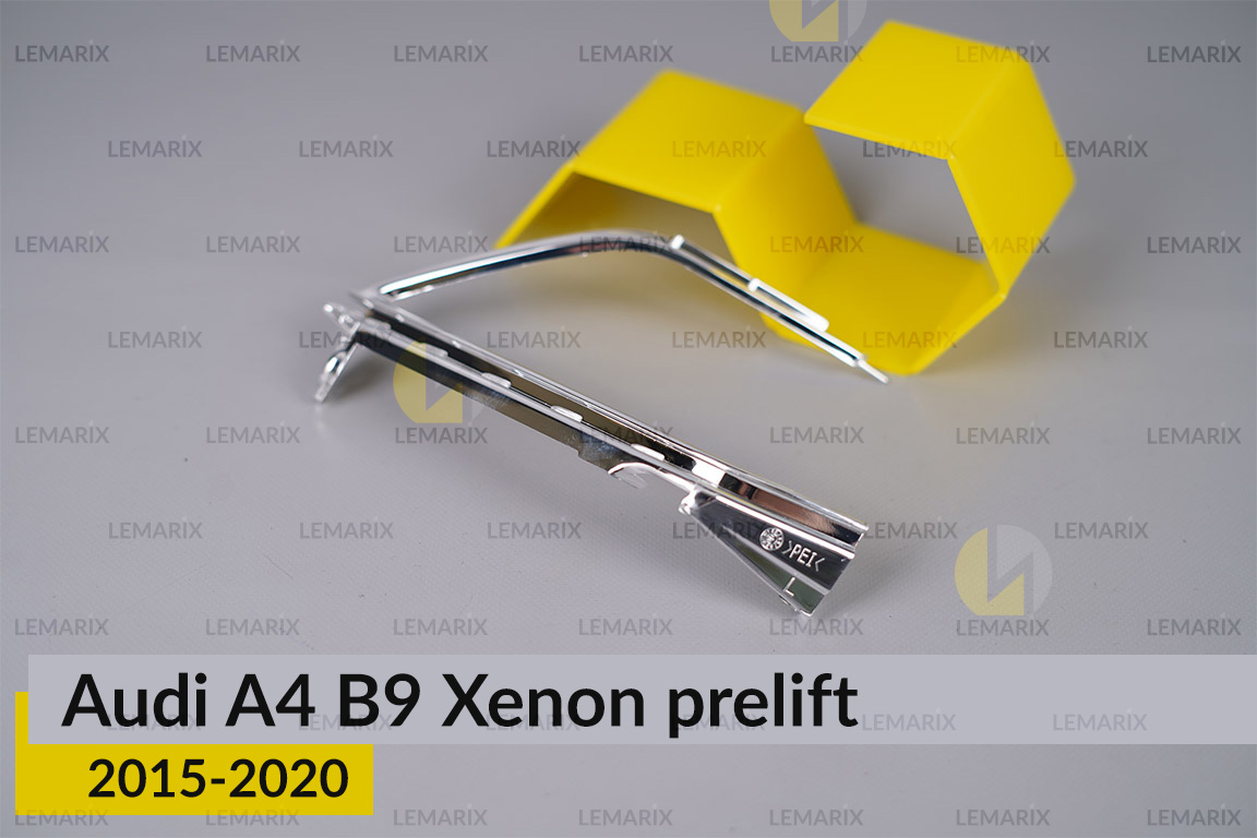 Хромована кутова маска Audi A4 B9 Xenon (2015-2020) дорест ліва