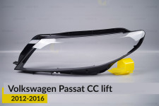 Скло фари VW Volkswagen Passat CC (2012-2016) рест ліве