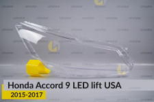 Скло фари Honda Accord 9 LED USA (2015-2017) рест праве