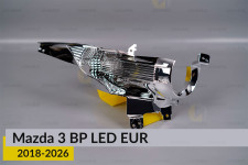 Хромована маска Mazda 3 BP LED EUR (2018-2026) права