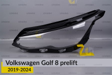 Скло фари VW Volkswagen Golf 8 (2019-2024) дорест ліве