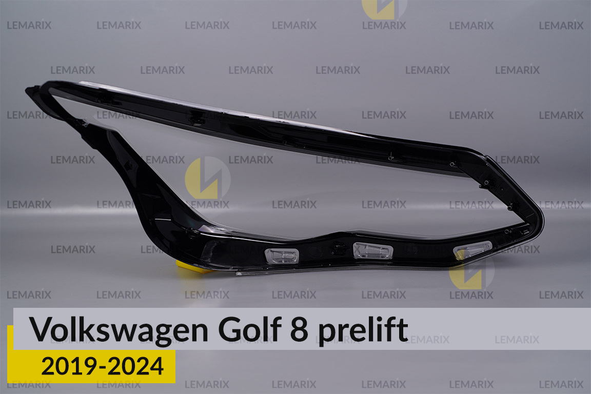 Скло фари VW Volkswagen Golf 8 (2019-2024) дорест ліве