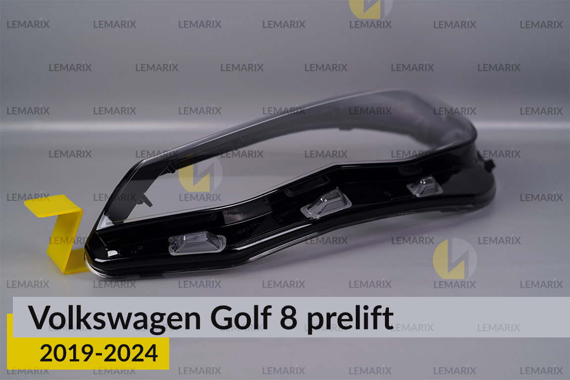 Скло фари VW Volkswagen Golf 8 (2019-2024) дорест ліве