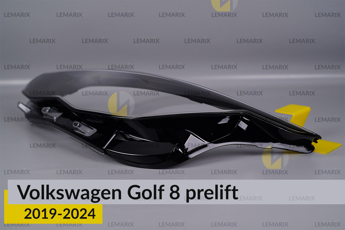 Скло фари VW Volkswagen Golf 8 (2019-2024) дорест ліве