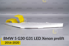 Хромована декоративна маска верхня BMW 5 G30 G31 LED Xenon (2016-2020) дорест права