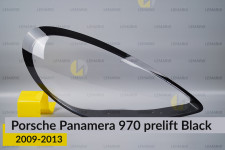Скло фари Porsche Panamera 970 Black (2009-2013) дорест праве