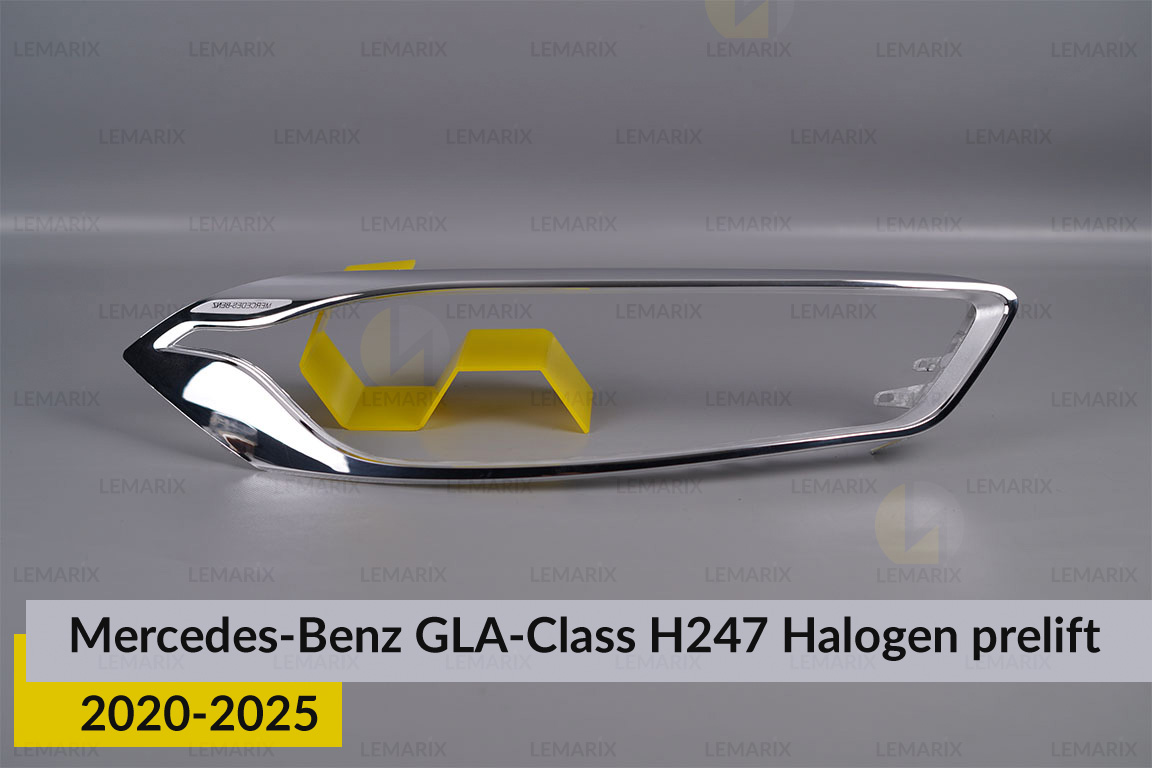 Хромована декоративна маска Mercedes-Benz GLA-Class H247 Halogen (2020-2025) дорест права