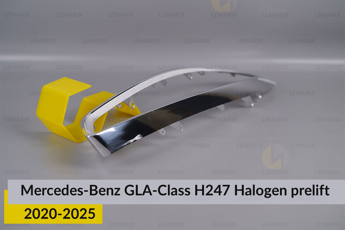 Хромована декоративна маска Mercedes-Benz GLA-Class H247 Halogen (2020-2025) дорест права