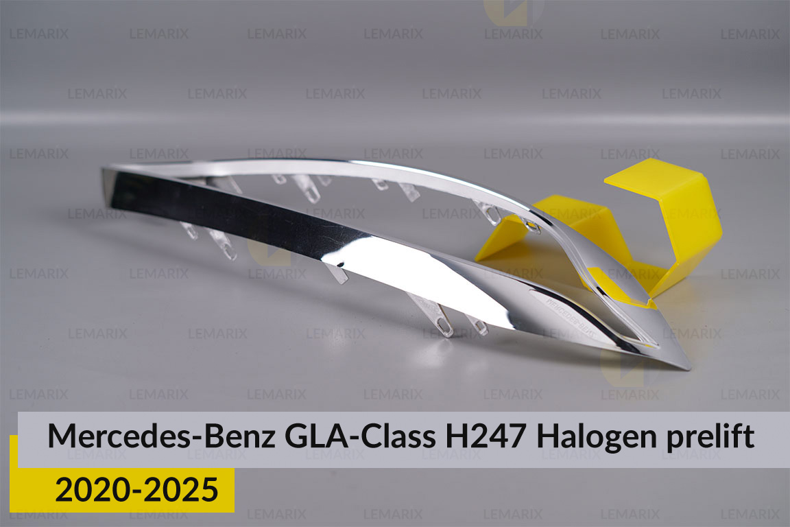 Хромована декоративна маска Mercedes-Benz GLA-Class H247 Halogen (2020-2025) дорест права