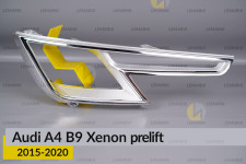 Хромована декоративна маска Audi A4 B9 Xenon (2015-2020) дорест права