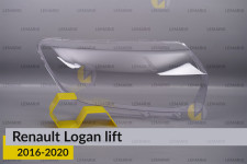 Скло фари Renault Logan (2016-2020) рест праве