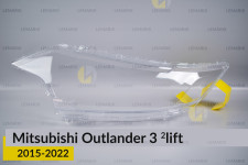 Скло фари Mitsubishi Outlander 3 (2015-2022) 2 рест ліве