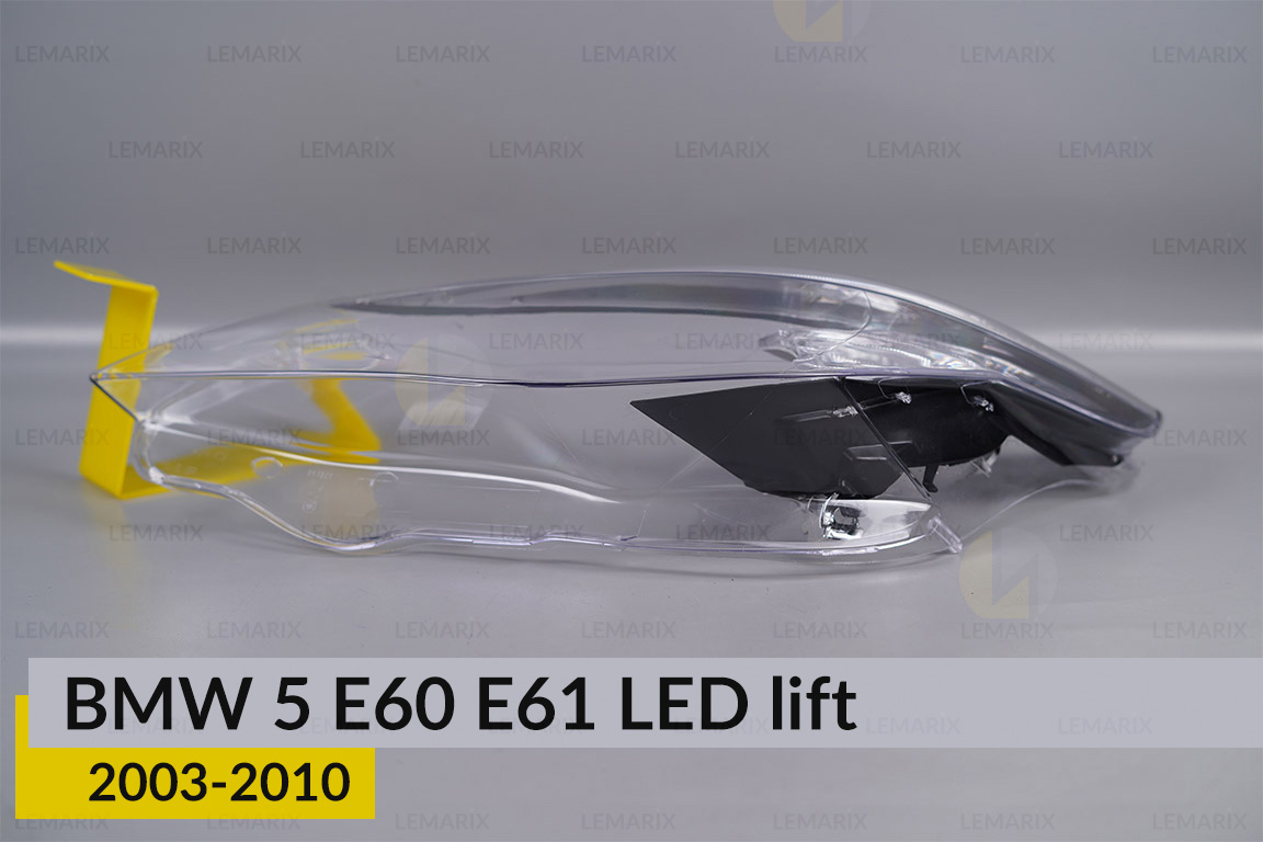 Скло фари BMW 5 E60 E61 LED shade Plus (2003-2010) рест ліве