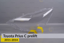 Скло фари Toyota Prius C (2011-2014) дорест ліве
