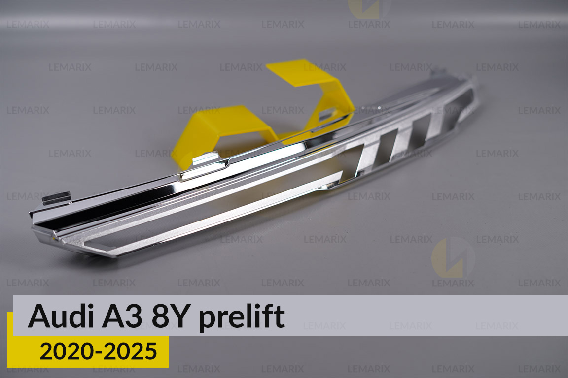 Хромована декоративна маска верхня Audi A3 8Y (2020-2025) дорест ліва