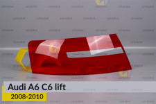 Скло заднього ліхтаря зовнішнє в крилі Audi A6 C6 (2008-2010) рест ліве