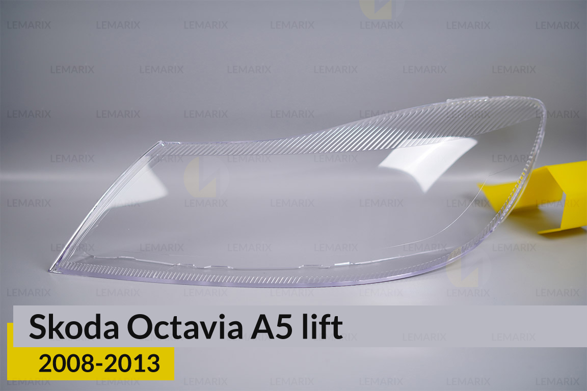Скло фари Skoda Octavia A5 (2008-2013) рест ліве