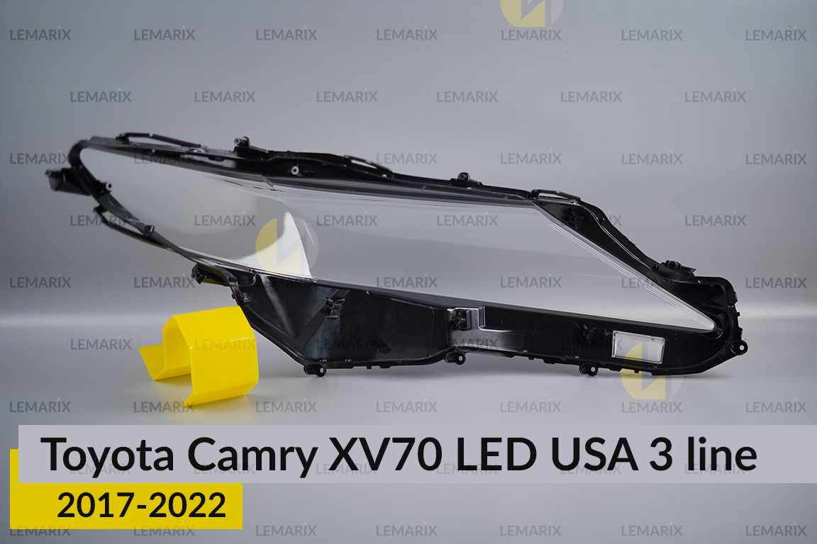 Скло фари Toyota Camry XV70 LED USA (2017-2022) 3 лінії ліве