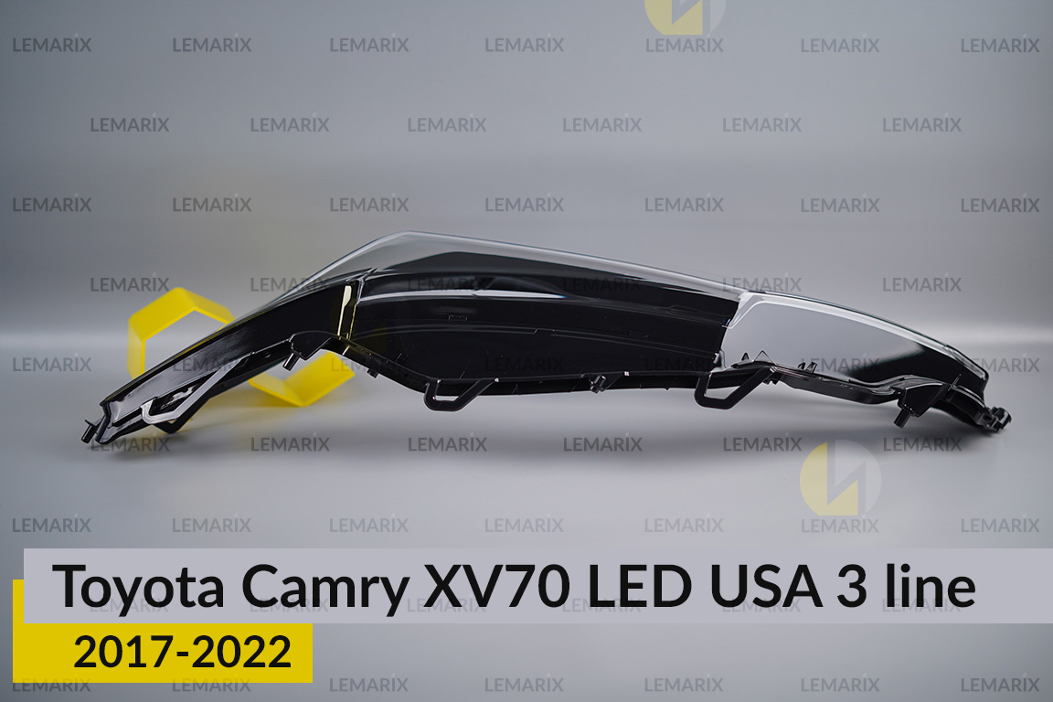 Скло фари Toyota Camry XV70 LED USA (2017-2022) 3 лінії ліве