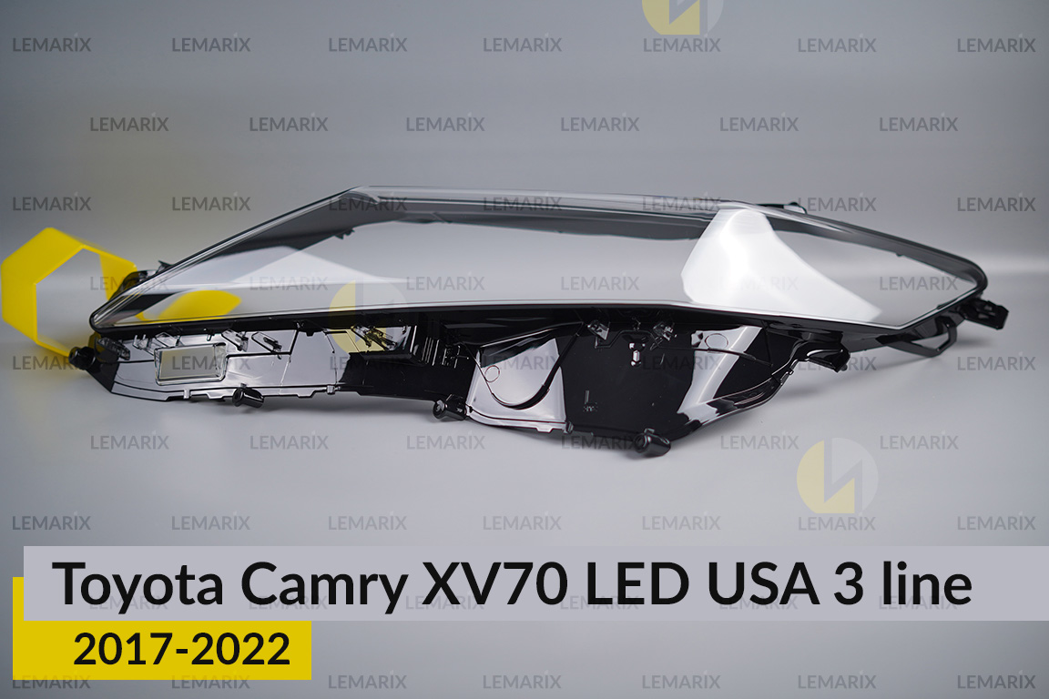 Скло фари Toyota Camry XV70 LED USA (2017-2022) 3 лінії ліве