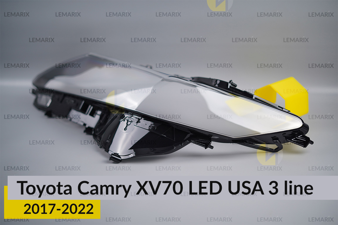 Скло фари Toyota Camry XV70 LED USA (2017-2022) 3 лінії ліве