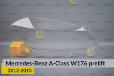 Скло фари Mercedes-Benz A-Class W176 (2012-2015) дорест праве