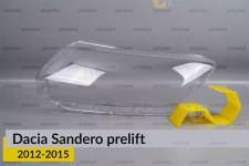 Скло фари Dacia Sandero (2012-2015) дорест ліве