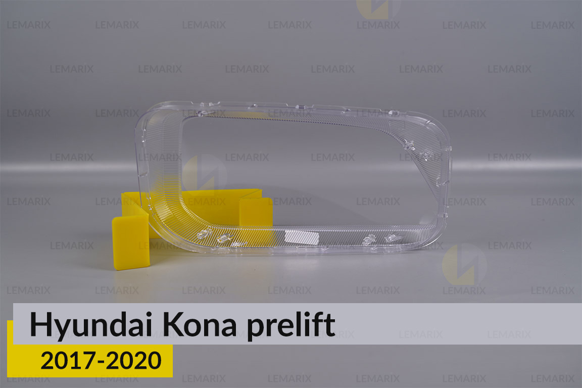 Скло фари Hyundai Kona (2017-2020) дорест ліве