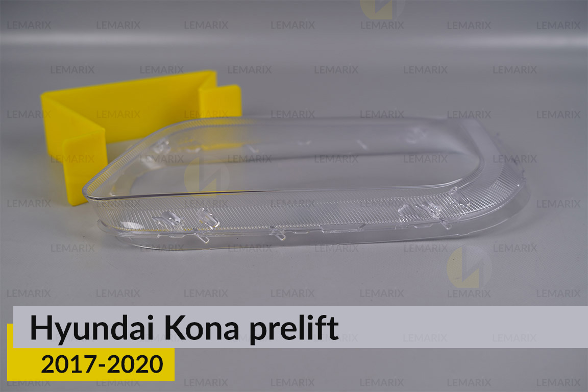 Скло фари Hyundai Kona (2017-2020) дорест ліве